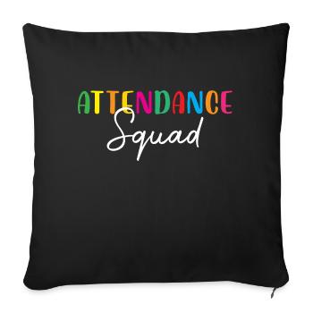 Escouade d’assiduité Bureau de l’école Préposé aux présences - Housse de coussin décorative 45 x 45 cm - noir - Devant