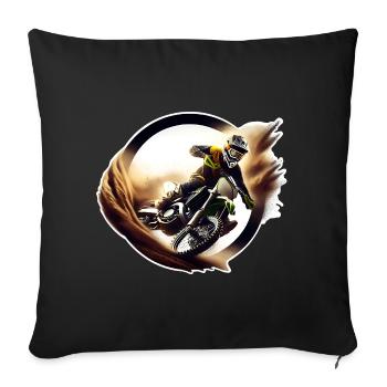Motocross - Sofakissenbezug 45 x 45 cm - Schwarz - Vorne