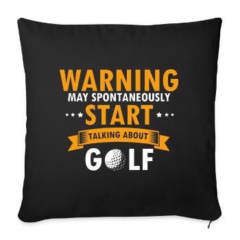 Juste un garçon qui aime le golf Sports rétro vintage - Housse de coussin décorative 45 x 45 cm - noir - Devant