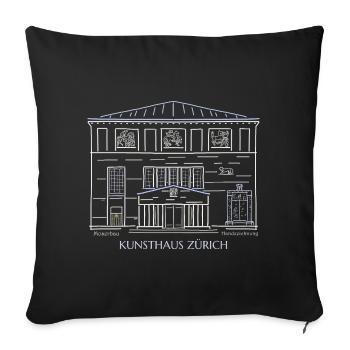 Kunsthaus Zurich Illustration Suisse - Housse de coussin décorative 45 x 45 cm - noir - Devant