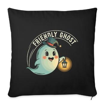 Friendly Ghost with Lantern - Sofa pillowcase 17,3'' x 17,3'' (45 x 45 cm) - black - Front
