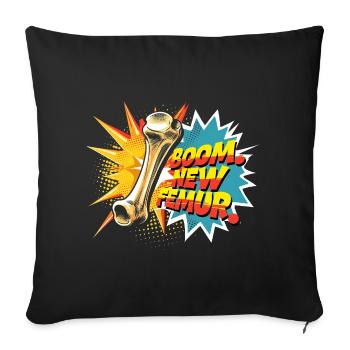 Leg fracture Broken thigh - Sofa pillowcase 17,3'' x 17,3'' (45 x 45 cm) - black - Front