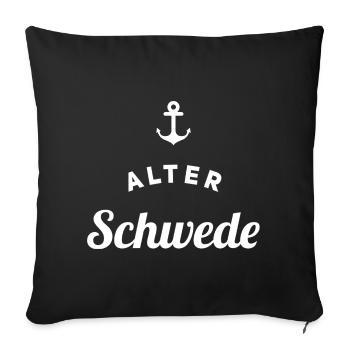 Vieux suédois Fun Design - Housse de coussin décorative 45 x 45 cm - noir - Devant