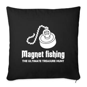 Neodymium Magnet Fishing Magnetic Fisher - Sofa pillowcase 17,3'' x 17,3'' (45 x 45 cm) - black - Front