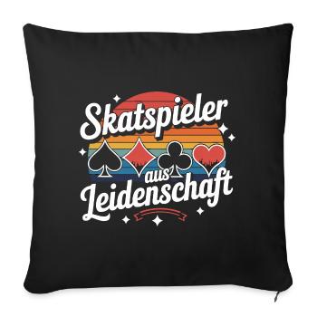 Joueurs passionnés de skat Cartes de skat rétro - Housse de coussin décorative 45 x 45 cm - noir - Devant