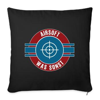 Airsoft Airsoft Game Airsoft Team Terrain Game - Sofa pillowcase 17,3'' x 17,3'' (45 x 45 cm) - black - Front
