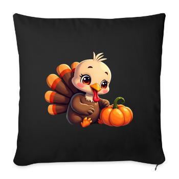 Thanksgiving Truthahn Baby - Sofakissenbezug 45 x 45 cm - Schwarz - Vorne
