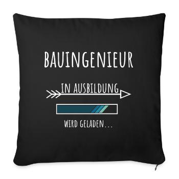 Génie civil Formation Ingénieur civil - Housse de coussin décorative 45 x 45 cm - noir - Devant