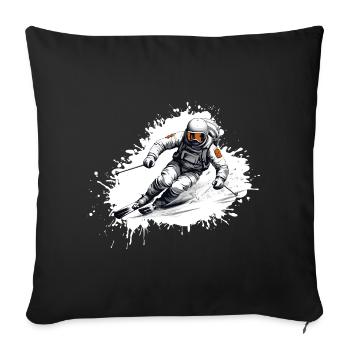 Astronaute Ski Ski - Housse de coussin décorative 45 x 45 cm - noir - Devant