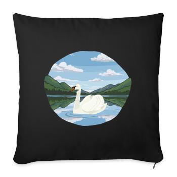 jezioro_z_Swan - Sofakissenbezug 45 x 45 cm - Schwarz - Vorne