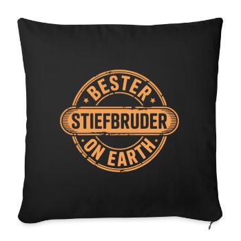 Meilleur demi-frère - Housse de coussin décorative 45 x 45 cm - noir - Devant