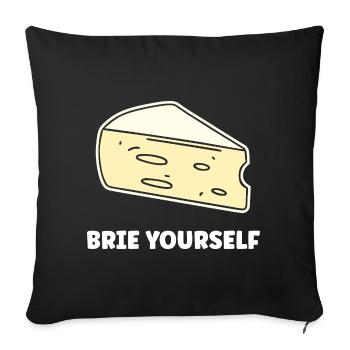 Humor Brie-Käse - Sofakissenbezug 45 x 45 cm - Schwarz - Vorne