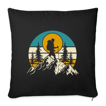 Hiking Hiker Mountaineer Gift - Sofa pillowcase 17,3'' x 17,3'' (45 x 45 cm) - black - Front