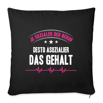 Infirmière Cadeaux Infirmière Infirmière Drôle - Housse de coussin décorative 45 x 45 cm - noir - Devant