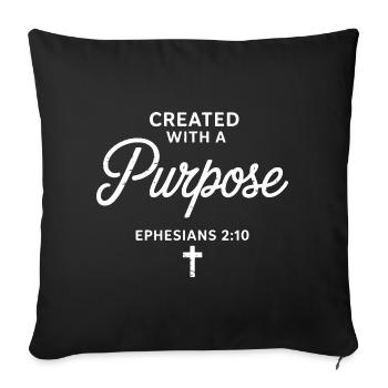 Foi déterminée : Éphésiens 2:10 - Housse de coussin décorative 45 x 45 cm - noir - Devant