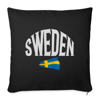 Suède - Housse de coussin décorative 45 x 45 cm - noir - Devant
