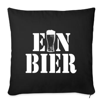 Ein Bier Glas-Logo Typografie - Sofakissenbezug 45 x 45 cm - Schwarz - Vorne