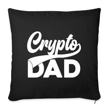 Crypto Dad Script Logo - Sofakissenbezug 45 x 45 cm - Schwarz - Vorne