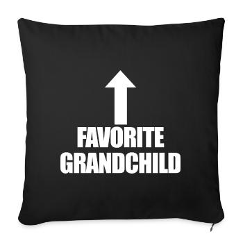 Petit-enfant préféré - Housse de coussin décorative 45 x 45 cm - noir - Devant