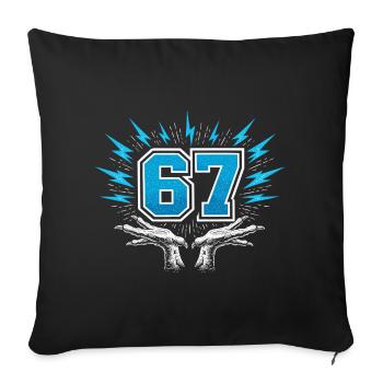 67 Six Seven - Hühnerfüße - Sofakissenbezug 45 x 45 cm - Schwarz - Vorne
