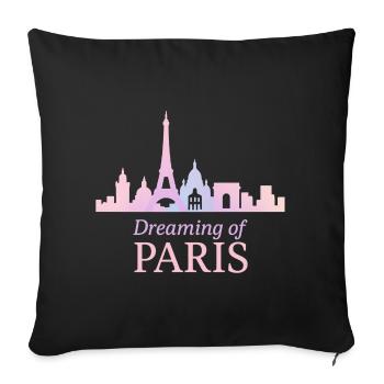 Silhouette du Rêve de Paris - Housse de coussin décorative 45 x 45 cm - noir - Devant