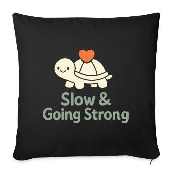 Gentle parenting identity, slow - Sofa pillowcase 17,3'' x 17,3'' (45 x 45 cm) - black - Front