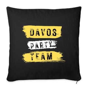 Équipe de fête de Davos Après Ski - Housse de coussin décorative 45 x 45 cm - noir - Devant