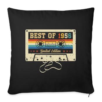 Best Of 1956: 70. Geburtstag - Sofakissenbezug 45 x 45 cm - Schwarz - Vorne