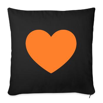 orange heart orange gift valentine's day - Sofa pillowcase 17,3'' x 17,3'' (45 x 45 cm) - black - Front