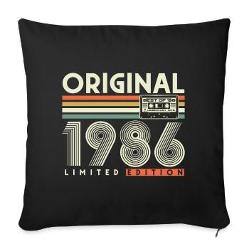 1986 Vintage 40th Birthday Gift Retro - Sofa pillowcase 17,3'' x 17,3'' (45 x 45 cm) - black - Front