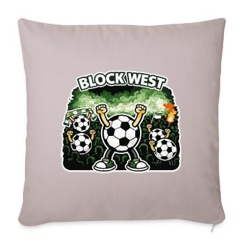 Bloc Ouest | Maillot de supporter de football – Curve & Stade - Housse de coussin décorative 45 x 45 cm - taupe clair - Devant