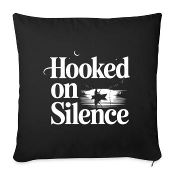 Motif de pêche en silence - Housse de coussin décorative 45 x 45 cm - noir - Devant