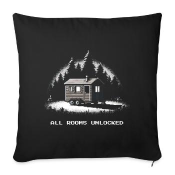 Alle Räume freigeschaltet | Tiny House - Sofakissenbezug 45 x 45 cm - Schwarz - Vorne