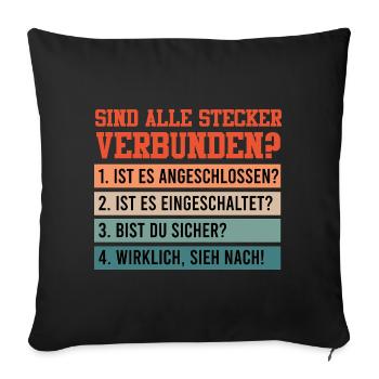 Technical Support ARE ALL PLUGS CONNECTED? - Sofa pillowcase 17,3'' x 17,3'' (45 x 45 cm) - black - Front