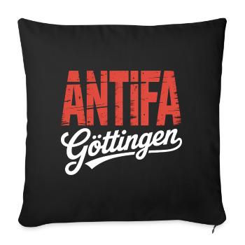 Antifa Göttingen - Antifaschistischer Merch - Sofa pillowcase 17,3'' x 17,3'' (45 x 45 cm) - black - Front