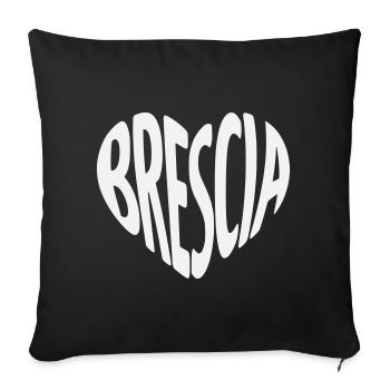 Brescia, Italie Forme du cœur - Housse de coussin décorative 45 x 45 cm - noir - Devant