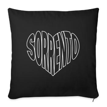 Sorrento, Sorrento Heart Typo Logo Shirt - Sofa pillowcase 17,3'' x 17,3'' (45 x 45 cm) - black - Front