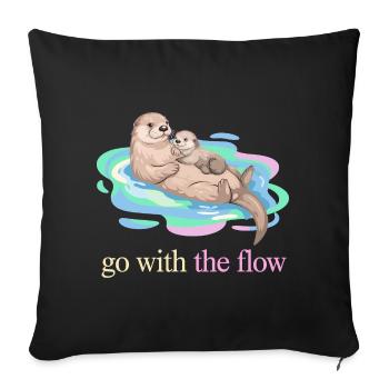 Go With the Flow Otter Duo - Sofa pillowcase 17,3'' x 17,3'' (45 x 45 cm) - black - Front