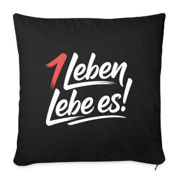 Achtsam leben - Sofakissenbezug 45 x 45 cm - Schwarz - Vorne
