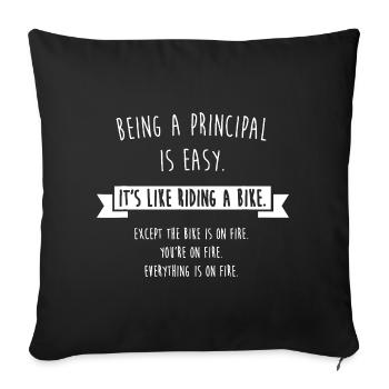 Being a Principal: Like Riding a Bike - Sofa pillowcase 17,3'' x 17,3'' (45 x 45 cm) - black - Front