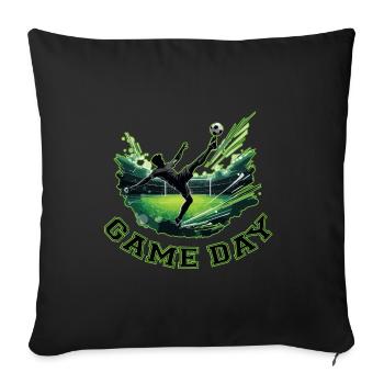 Match Day Soccer : Arrêt dynamique - Housse de coussin décorative 45 x 45 cm - noir - Devant