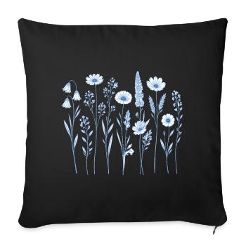 Vintage Flower Women Wildflower Garden Garden - Sofa pillowcase 17,3'' x 17,3'' (45 x 45 cm) - black - Front