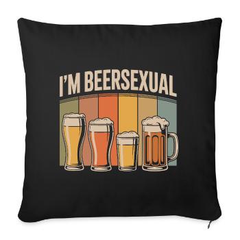 I'm Beersexual Funny Beer Drinking Humor Quote - Sofa pillowcase 17,3'' x 17,3'' (45 x 45 cm) - black - Front