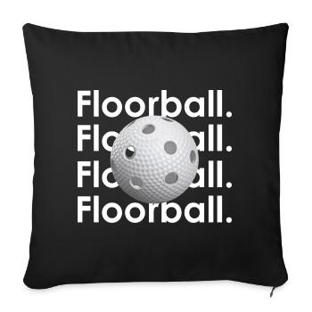 Floorball Graphic - Sofakissenbezug 45 x 45 cm - Schwarz - Vorne