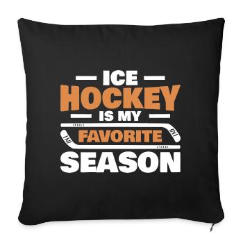 Eishockey ist meine Lieblingssaison - Sofa pillowcase 17,3'' x 17,3'' (45 x 45 cm) - black - Front