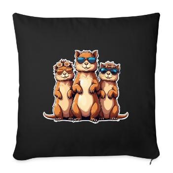 Trio de lunettes de soleil - Housse de coussin décorative 45 x 45 cm - noir - Devant