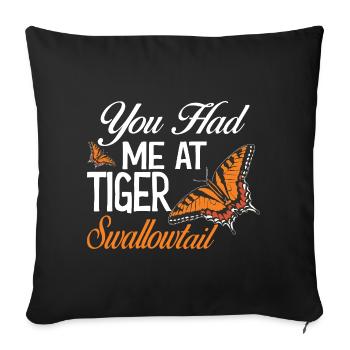  Entomology Insect Butterflies Eastern Tiger - Sofa pillowcase 17,3'' x 17,3'' (45 x 45 cm) - black - Front
