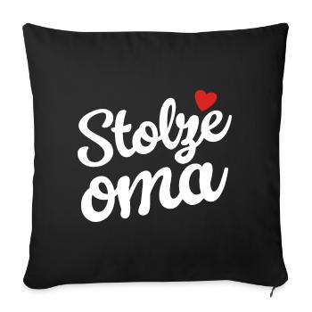 Proud granny heart design - Sofa pillowcase 17,3'' x 17,3'' (45 x 45 cm) - black - Front