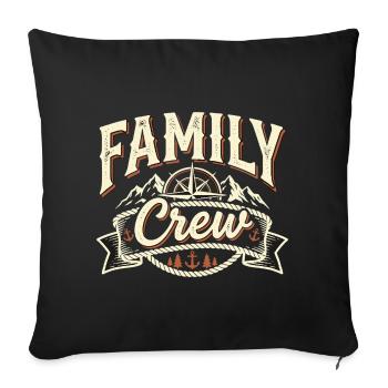 Ancre de boussole vintage de l’équipe familiale - Housse de coussin décorative 45 x 45 cm - noir - Devant