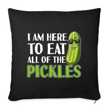 Je suis là pour manger tous les cornichons - Housse de coussin décorative 45 x 45 cm - noir - Devant